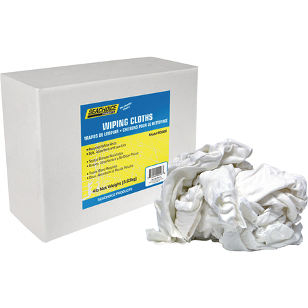 SEACHOICE Recycled White Knits Wiping Cloths, 4-lb. Box 90006